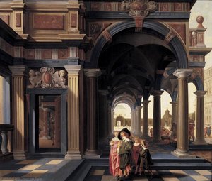 Elegant Figures in a Loggia