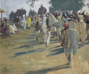 Pilgrims Nearing The Sangam — Ernest Stephen Lumsden