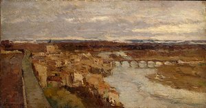 View Of Pont-du-chateau — Albert-charles Lebourg