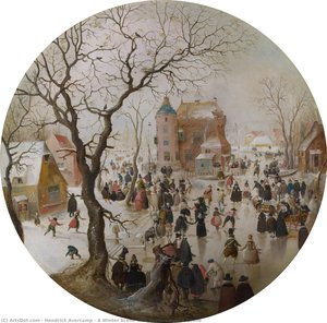 Escena Invernal Con Patinadores Cerca De Un Castillo — Hendrick Avercamp, Dutch Golden Age