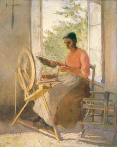 Girl Spinning, (painting) — Anna Huntington Stanley