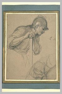 Homme Casqué, À Mi-corps — Charles Le Brun