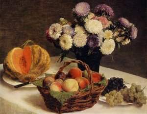 Flowers And Fruit, A Melon — Henri Fantin-latour