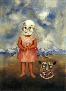 Girl With Death Mask — Frida Kahlo, Surrealist Dreamscape