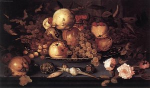 Still-life With Dish Of Fruit — Balthasar Van Der Ast, Baroque