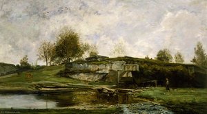 Sluice In The Optevoz Valley — Karl Pierre Daubigny