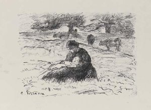 Femme Et Enfant Dans Les Champs — Camille Pissarro