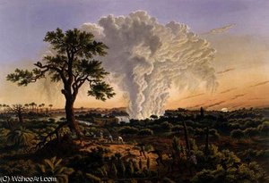 The Falls By Sunrise With The Spray Cloud Rising — Thomas Baines