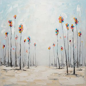 Ethereal Rhythms Of Silent Blooms In A Pale Cerulean Mist — Christian Noiret