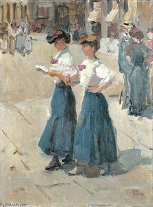 Midinettes On The Place Vendome, Paris — Isaac Lazarus Israels