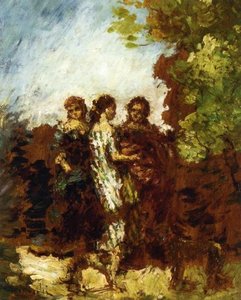 Three Friends — Adolphe Joseph Thomas Monticelli