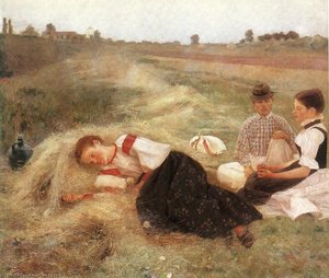 Gathering Hay — István Csók
