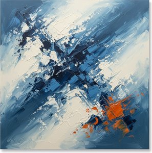 Fractured Cobalt Tectonics: A Monumental Study Of Spontaneous Motion And Thermal Tension — Christian Noiret, Contemporary Abstract