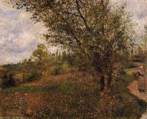 Pontoise Landscape, Through The Fields — Camille Pissarro, Impressionist Landscape