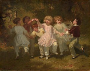 Children Playing In A Park — Hugues Merle