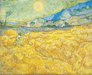 La Moisson (the Wheatfield Behind Saint Paul — Vincent Willem Van Gogh, Post-impressionism