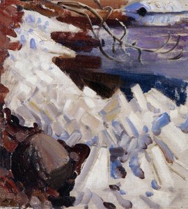 Ice Breaking On The Shores Of Kalela — Akseli Gallen-kallela