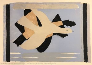El Pájaro Y Su Sombra - Fondo Azul — Georges Braque