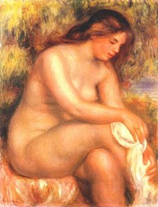 Bather Drying Her Leg — Pierre-auguste Renoir, Impressionist Painting