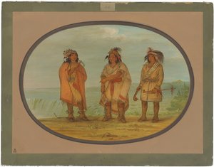 Seneca Chief, Red Jacket, With Two Warriors — George Catlin