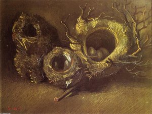 Still Life With Three Birds Nests — Vincent Willem Van Gogh, Post-impressionism