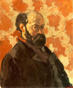 Self-portrait On A Rose Background - — Paul Cézanne, Post-impressionism