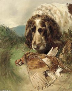 A Gundog With A Pheasant — William Arnold Woodhouse