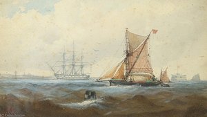 Tall Ships On Rough Seas — Charles John De Lacy