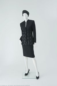Black Silk-satin And Wool Cocktail Suit — Mori Hanae