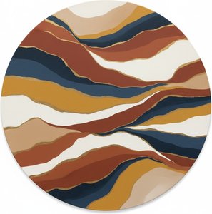 Sinuous Strata Of Midnight Blue And Ochre In A Gilded Orbit — David Moreau