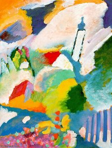Die Kirche Marnau, Öl Auf Karton, Lenbachh — Wassily Wassilyevich Kandinsky, Expressionism