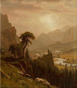 Sunset On The Mountain — Albert Bierstadt, Romanticism