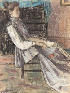 A Woman Seated In An Interior — Sir William Rothenstein