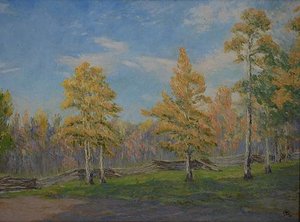 Ranch Fence, (painting) — Mary Agnes Yerkes