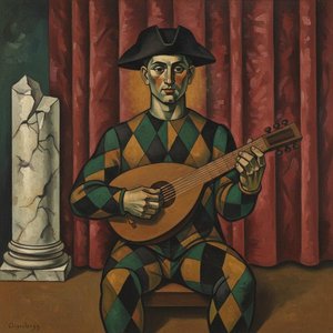 The Solitary Minstrel In Crimson And Ochre: A Singular Vision — Marc Duvallier, Expressionism