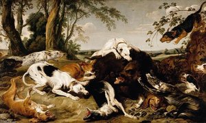 Hounds Bringing Down A Boar — Frans Snyders