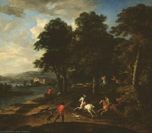 Foxhunting In Wooded Country — Peter Tillemans