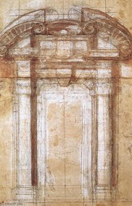 Studie Für Den Porta Pia — Michelangelo Buonarroti, Michelangelo Buonarroti's Study For The Porta Pia