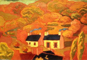 Zwei Reetgedeckte Hütten - — Armand Séguin