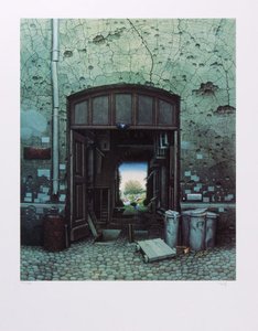 Paradise In The Courtyard (called Three Times) — Jacek Yerka