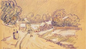 Early Snow At Louveciennes 1 — Alfred Sisley, Impressionism