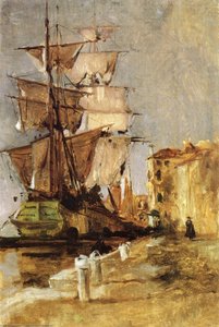 Venetian Sailing Vessel — John Henry Twachtman, Impressionism