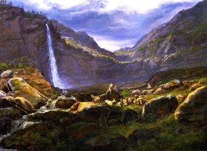 Vista Del Feigumfoss En Lysterfjord — Johan Christian Dahl