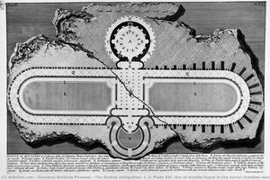 The Roman Antiquities, T. 2, Plate Xxi. Urn Of Marble Found In The Burial Chamber Above (figures Carved From Barbault). — Giovanni Battista Piranesi, Neoclassicism