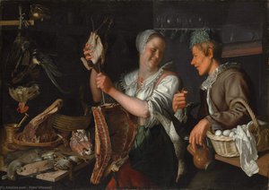 Kitchen Scene — Peter Wtewael, Baroque Drama