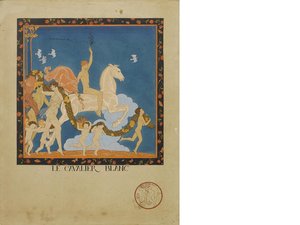A Greek Tragedy Together With 'le Cavalier Blanc' Gouache Over Print Base — Georges Barbier