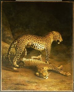 Two Leopards Lying In The Exeter Exchange, — Jacques Laurent Agasse