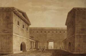 Design For A City Gate — Friedrich Weinbrenner, Neoclassicism