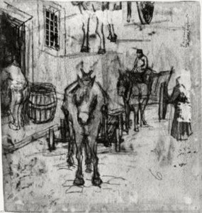 Studies Of Donkey Carts — Vincent Willem Van Gogh