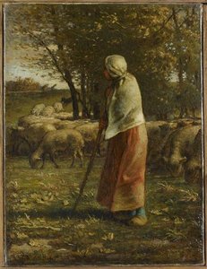 La Petite Bergère — Jean-françois Millet, Barbizon School Realism